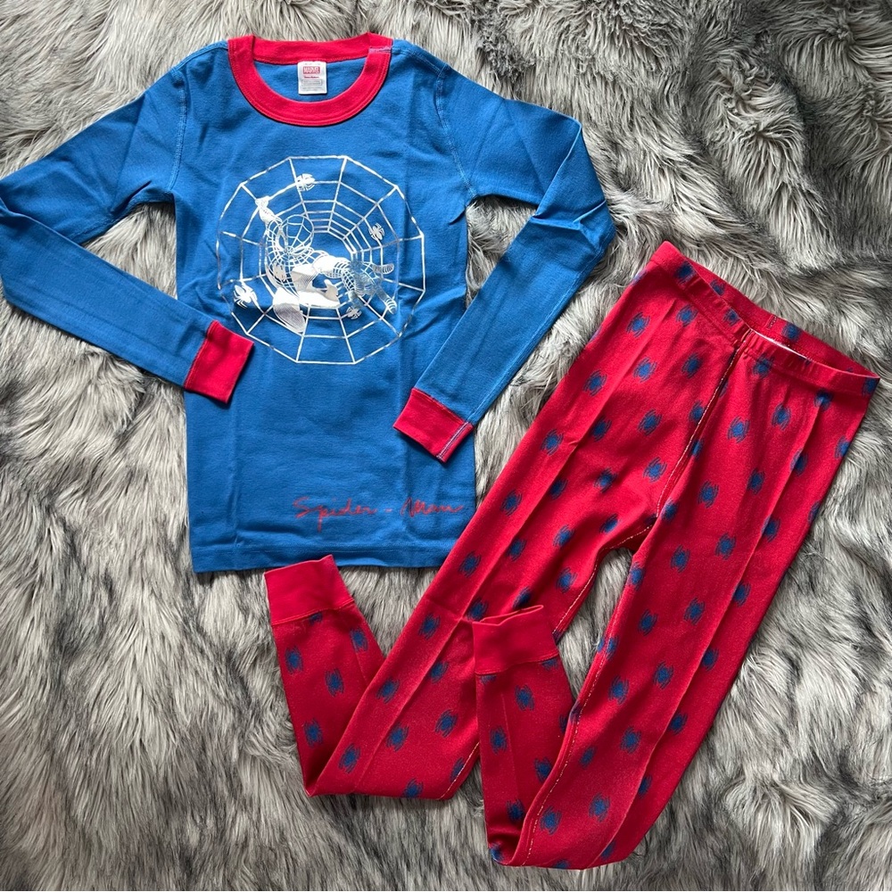 Hanna Andersson Marvel, Kids pajama set, Red & blue, Size 140 cm | US 10